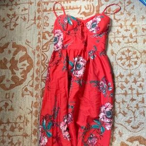 Long summer women’s dress with leg slit